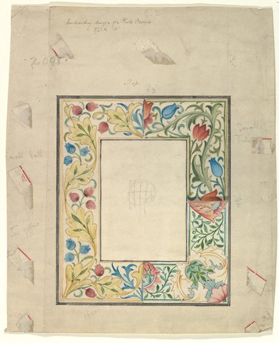 Stickereientwurf für einen Rahmen, Nr. 098, nach 1875 von Morris and Co