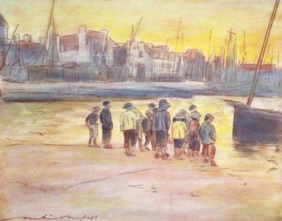 Kinder der Welt: Bretonisch, In Concarneau (Farblithografie) von Mortimer Ludington Menpes