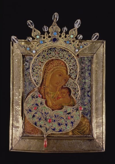 Ikone der Allverherrlichten Jungfrau (Silbervergoldet und Tempera auf Holztafel) von Moscow School