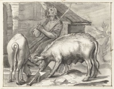 Bauernhof mit Geflügel von Moses Ter Borch