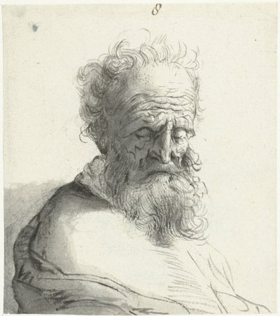 Kopf eines alten Mannes von Moses Ter Borch