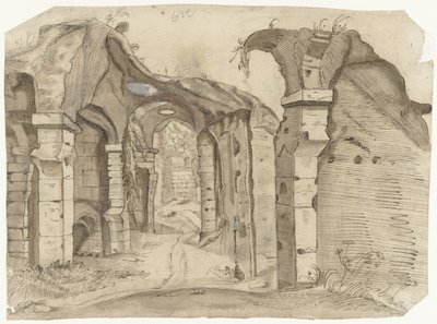 Pfad durch das Kolosseum, Rom von Moses ter Borch (manner of)