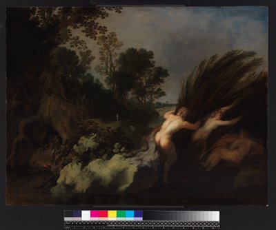 Waldlandschaft mit Pan und Syrinx, vor 1648 von Moyses or Moses Matheusz. van Uyttenbroeck