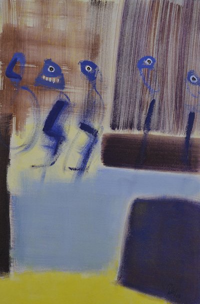 Abstrakte blaue Figuren von Mr PETTO