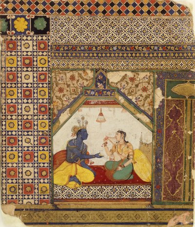 Rama versucht Sita seine Zurückweisung zu rechtfertigen von Mughal School