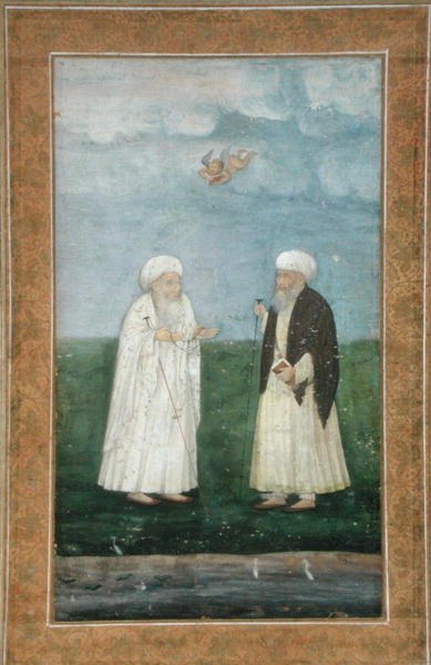 Zwei muslimische heilige Männer, aus dem Small Clive Album von Mughal School