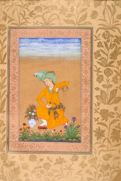 Ein Prinz in persischer Tracht schenkt Wein ein von Muhammad Khan