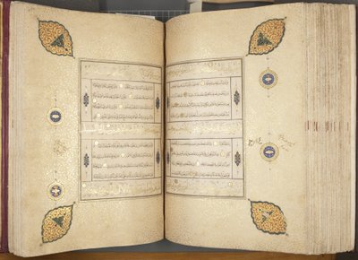 Fol 257 verso 258 recto, Timuriden-Koran, 1441 von Muhammad Mumin Abdallah Al Murwand