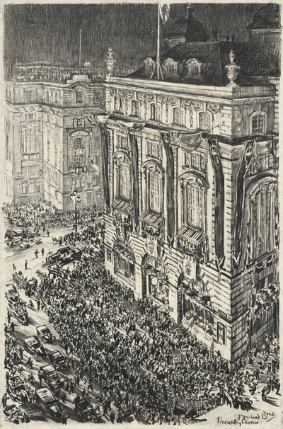Piccadilly Circus, Vorabend der Krönung von George VI von Muirhead Bone