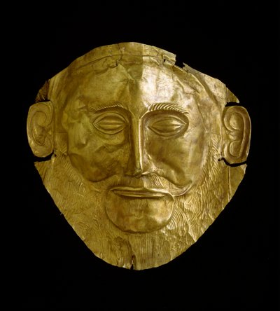 Totenmaske aus mykenischem Gold von Mycenaean