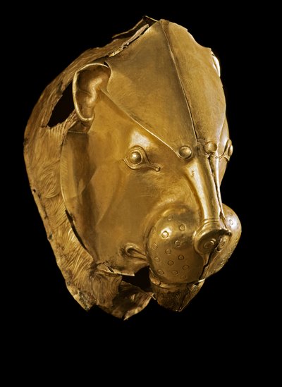 Mykenische Kunst: goldener Rhyton in Form eines Löwenkopfes von Mycenaean
