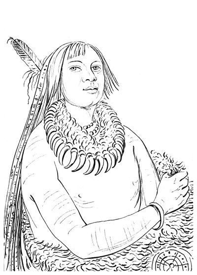 Porträt von Er, der durch die Mitte eilt, Indianer, 1841 von Myers and Co
