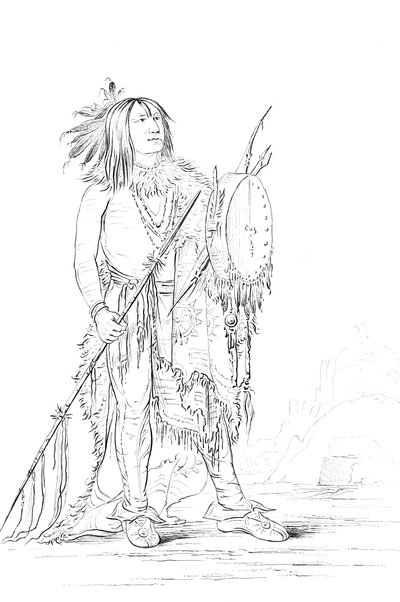 Porträt von White Buffalo, einem amerikanischen Ureinwohner, 1841 von Myers and Co