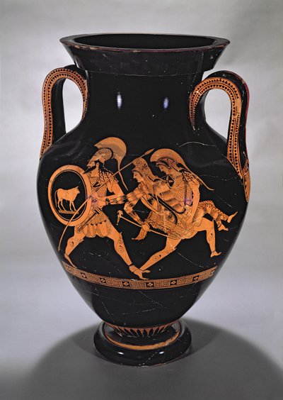 Attische rotfigurige Bauchamphore, die die Entführung von Antiope mit Theseus und Pirithous darstellt, ca. 500-490 v. Chr. von Myson