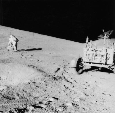 Astronaut David Scott am Hang des Hadley Delta während Apollo 15, 1971 von NASA Images