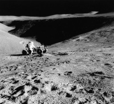 Astronaut David Scott, geb. 1932, am Hang des Hadley Delta während Apollo 15, 1971 von NASA Images