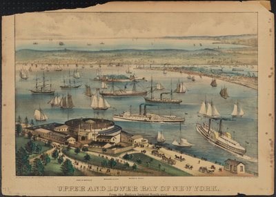 Obere und Untere Bucht von New York, ca. 1881 von Nathaniel Currier