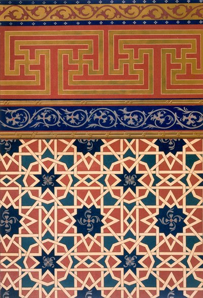 Architektonische Dekoration, Mosaikarbeit, einschließlich Rand, veröffentlicht 1883 von N. Simakoff