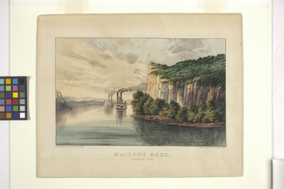 Mädchenfelsen - Mississippi River von N. and Ives J.M. (1824 95) Currier