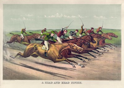 Ein Kopf-an-Kopf-Rennen von Currier & Ives von Currier and Ives