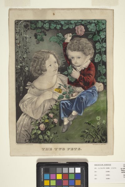 Die zwei Haustiere von N. and Ives J.M. (1824 95) Currier