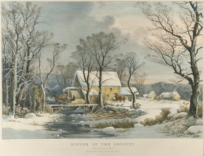 Winter auf dem Land, Die alte Griest-Mühle von Currier and Ives