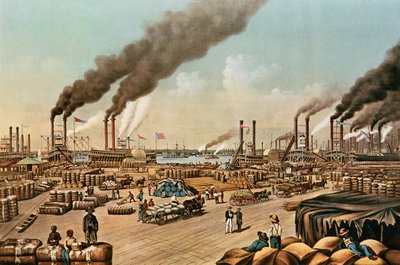 Der Kai - New Orleans, 1884 von N. and Ives, J.M. Currier