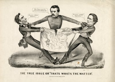 Die wahre Frage oder Das ist das Problem, 1864 von N. and Ives, J.M. Currier