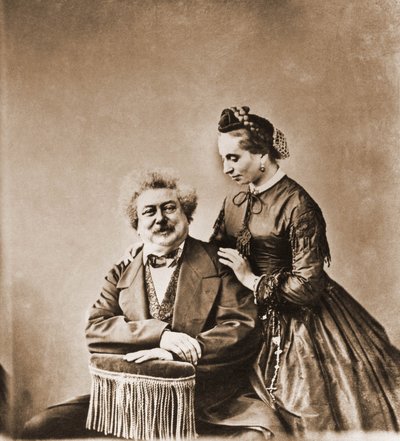 Porträt von Alexandre Dumas père, Schriftsteller 1802-1870 und seine Tochter Marie Dumas 1831-1878 von Nadar