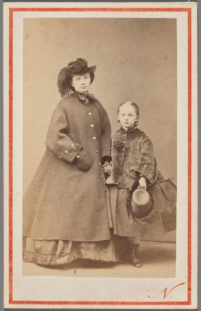 Porträt von Jadwiga Garczyńska, geborene Pruszak (1834-1917), mit ihrer Tochter von Nadar