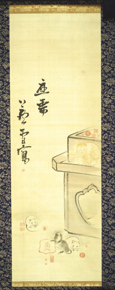 Bild von Daikoku und die Siegel des Künstlers von Nagasawa Rosetsu