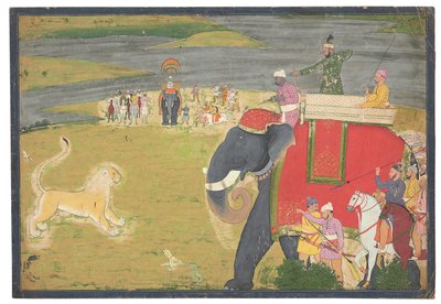 Raja Balwant Dev Singh auf Löwenjagd von Nainsukh