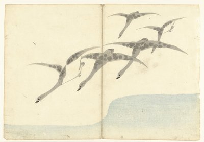 Fünf fliegende Gänse von Nakamura Hochu