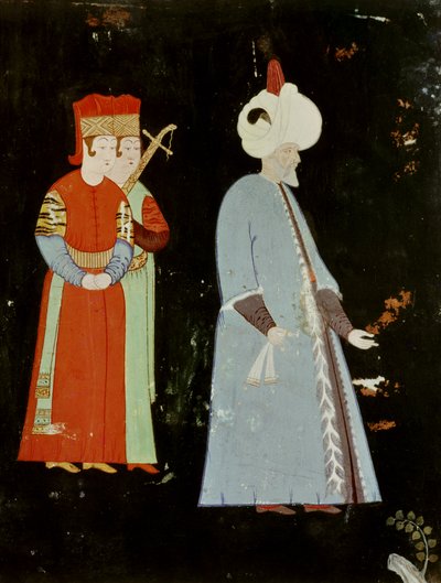 Der Sultan Suleyman der Prächtige (1494-1566) mit zwei Würdenträgern von Nakkep, called Nigari Reis Haydar