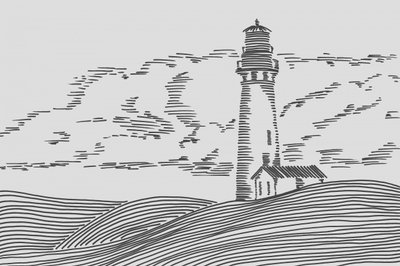 Küstenleuchtturm Landschaft von Natalie Bruns