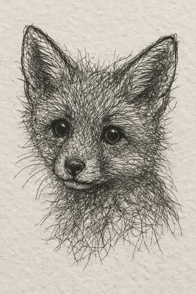 Niedlicher Fuchsjunges-Sketch von Natalie Bruns
