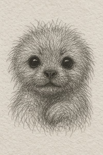 Flauschiges Welpenporträt von Natalie Bruns
