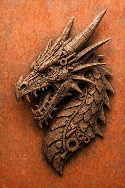 Verrosteter Steampunk-Drache von Natalie Bruns