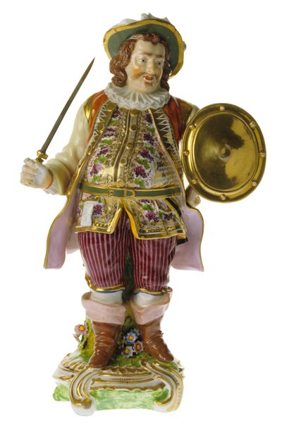 Englische Porzellanfigur des Schauspielers David Garrick aus dem 18. Jahrhundert von Nathan Benn