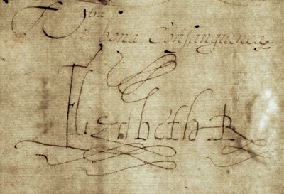 Unterschrift Elizabeth R für Königin Elizabeth I von Nathan Benn