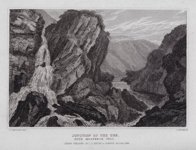 Zusammenfluss von Ure und Mossbeck Fell von Nathaniel (after) Whittock