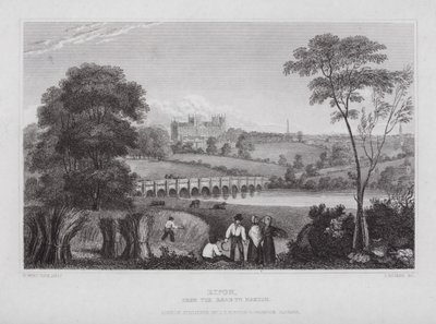 Ripon, von der Straße nach Masham von Nathaniel (after) Whittock