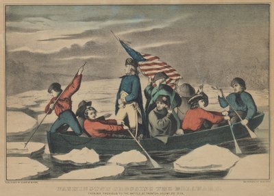 Washington überquert den Delaware - Abend vor der Schlacht von Trenton, Dezember ..., 1857-71 von Currier and Ives