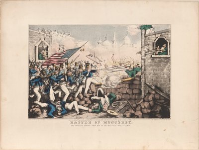 Schlacht von Monterey / Die Amerikaner dringen zum Hauptplatz vor, 23. September 1846 von Nathaniel Currier