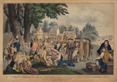 Wm. Penns Vertrag mit den Indianern, als er die Provinz Pennsa gründete. 1661: Der einzige Vertrag, der nie gebrochen wurde von Nathaniel Currier