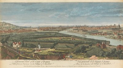 Eine Gesamtansicht der Stadt Paris von einer Anhöhe im Dorf Chaillot von Nathaniel Parr