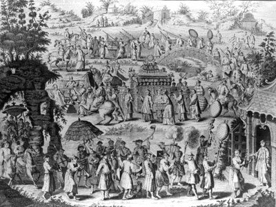 Prozession einer Braut auf dem Weg zu ihrem Ehemann, Illustration aus 