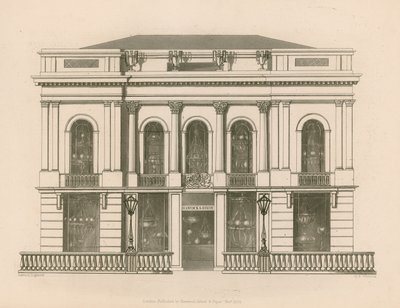 Ladenfront für Hancock und Dixon, Pall Mall East, London von Nathaniel Whittock