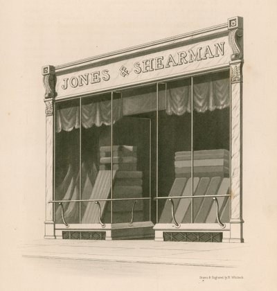 Ladenfront von Messrs Jones und Shearman, Blackfriars Road, London von Nathaniel Whittock