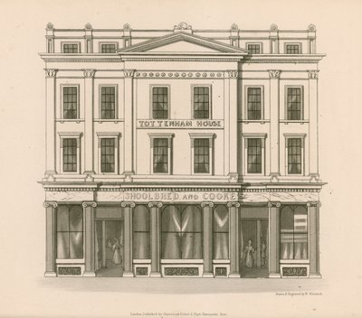 Ladenfront von Shoolbred und Cooke, Drapers, Tottenham Court Road, London von Nathaniel Whittock